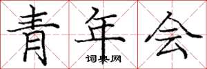 龐中華青年會楷書怎么寫