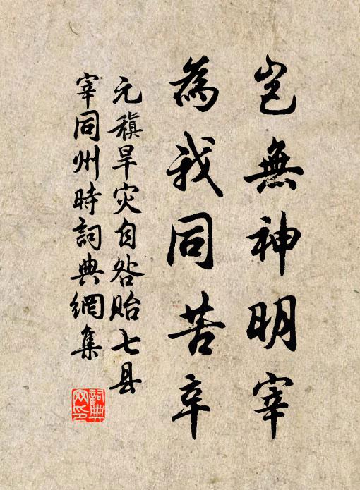 元稹豈無神明宰,為我同苦辛書法作品欣賞
