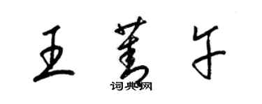 梁錦英王菁午草書個性簽名怎么寫