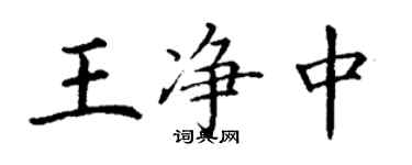 丁謙王淨中楷書個性簽名怎么寫