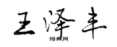 曾慶福王澤豐行書個性簽名怎么寫