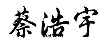 胡問遂蔡浩宇行書個性簽名怎么寫