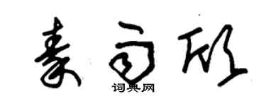 朱錫榮秦雨欣草書個性簽名怎么寫