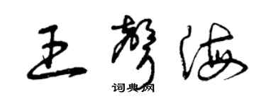 曾慶福王聲海草書個性簽名怎么寫