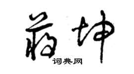 曾慶福蔣坤草書個性簽名怎么寫