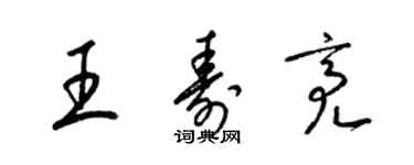 梁錦英王壽亮草書個性簽名怎么寫