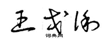 曾慶福王戈俐草書個性簽名怎么寫