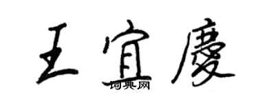 王正良王宜慶行書個性簽名怎么寫