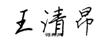 王正良王清昂行書個性簽名怎么寫