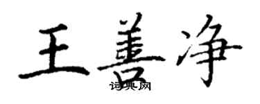 丁謙王善淨楷書個性簽名怎么寫