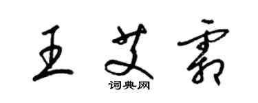 梁錦英王艾霜草書個性簽名怎么寫