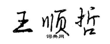 曾慶福王順哲行書個性簽名怎么寫