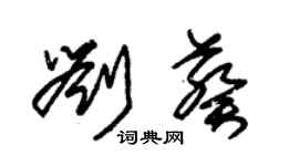 朱錫榮劉葵草書個性簽名怎么寫