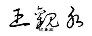 曾慶福王觀水草書個性簽名怎么寫