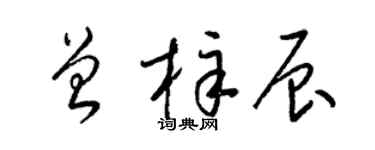 梁錦英曾梓辰草書個性簽名怎么寫