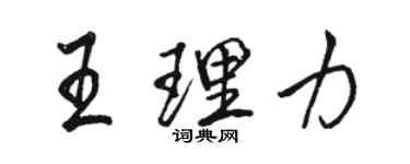 駱恆光王理力行書個性簽名怎么寫