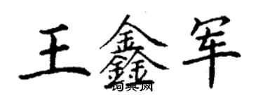 丁謙王鑫軍楷書個性簽名怎么寫