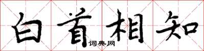 周炳元白首相知楷書怎么寫