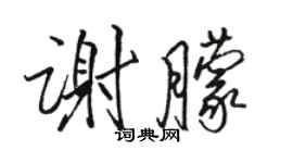 駱恆光謝朦行書個性簽名怎么寫