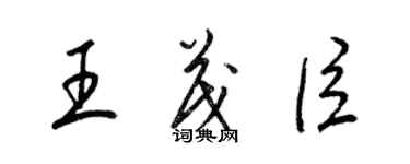 梁錦英王茂臣草書個性簽名怎么寫