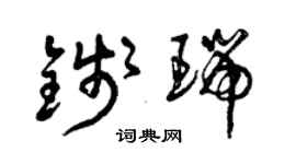 曾慶福錢瑞草書個性簽名怎么寫