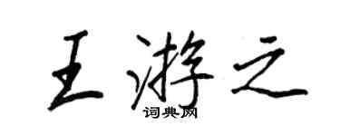 王正良王游之行書個性簽名怎么寫
