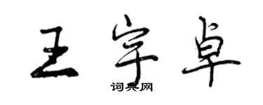 曾慶福王宇卓行書個性簽名怎么寫