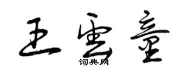 曾慶福王雲童草書個性簽名怎么寫