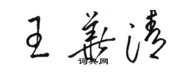 駱恆光王華清草書個性簽名怎么寫