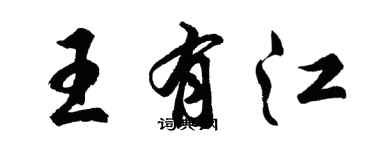 胡問遂王有江行書個性簽名怎么寫