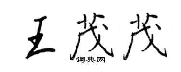 王正良王茂茂行書個性簽名怎么寫