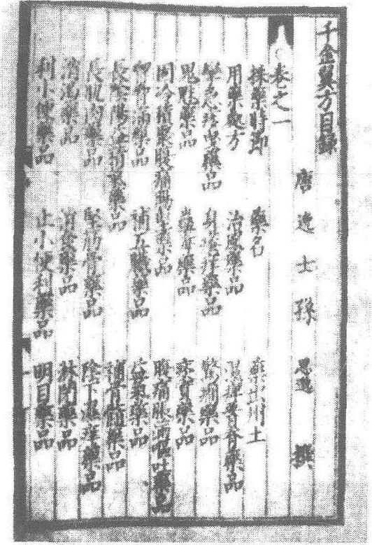 千金翼方_千金翼方介紹_歷史知識