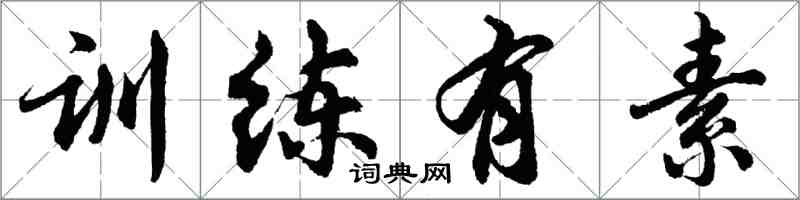 胡問遂訓練有素行書怎么寫