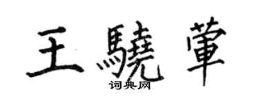 何伯昌王驍葷楷書個性簽名怎么寫