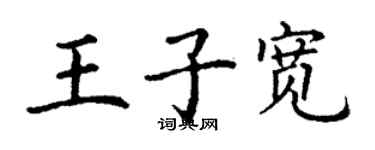 丁謙王子寬楷書個性簽名怎么寫