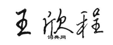 駱恆光王欣程行書個性簽名怎么寫