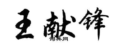 胡問遂王獻鋒行書個性簽名怎么寫