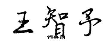 曾慶福王智予行書個性簽名怎么寫