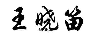 胡問遂王曉笛行書個性簽名怎么寫