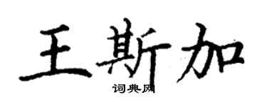 丁謙王斯加楷書個性簽名怎么寫