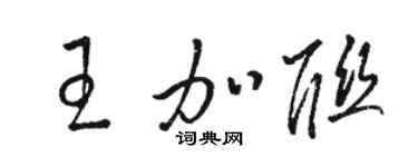 駱恆光王加聯草書個性簽名怎么寫