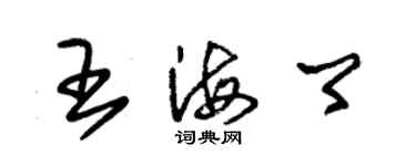 朱錫榮王海卿草書個性簽名怎么寫