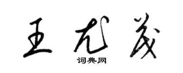 梁錦英王尤茂草書個性簽名怎么寫