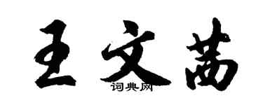 胡問遂王文茜行書個性簽名怎么寫