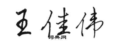 駱恆光王佳偉行書個性簽名怎么寫