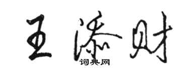 駱恆光王添財行書個性簽名怎么寫