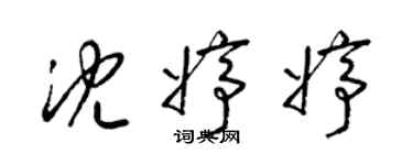 梁錦英沈婷婷草書個性簽名怎么寫