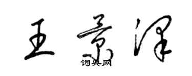 梁錦英王景澤草書個性簽名怎么寫