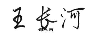 駱恆光王長河行書個性簽名怎么寫