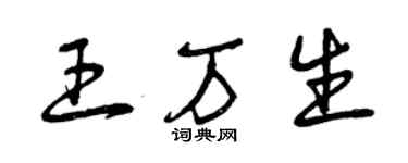 曾慶福王萬生草書個性簽名怎么寫